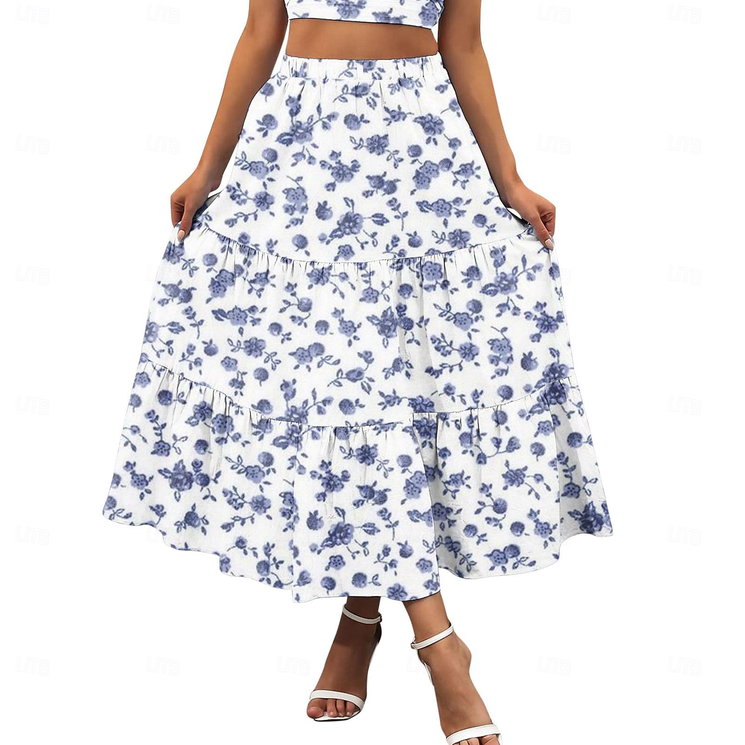 Women's Skirt A Line Swing Maxi Skirts Print Floral Holiday Vacation Summer Cotton Casual Boho Yellow Pink Red Navy Blue 2025 - $18.99 –P1