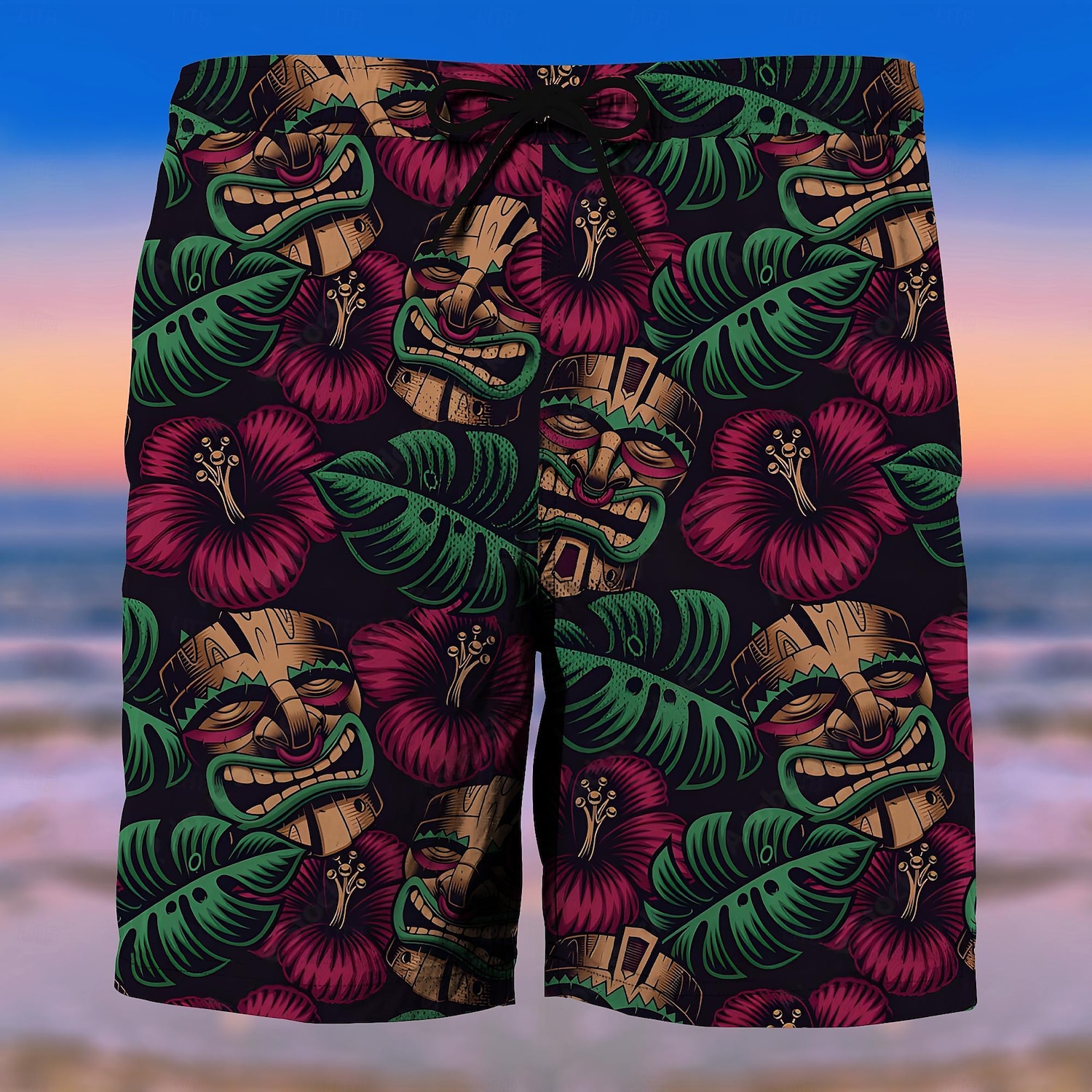 Homens Árvore Máscara Cultura indiana Calção Justo de Natação Shorts de Natação Bermuda de Surf Cintura Média Moda Roupa de rua Designer Casual Diário Feriado Bolsos Com Cordão Cintura elástica de 2025 por $17.99 –P6