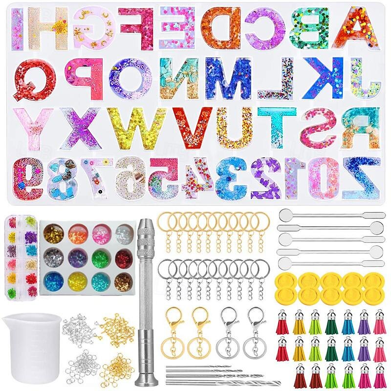 goutte à goutte adhésif pendentif miroir moule en silicone bricolage résine époxy clé pendentif outil lettre silicone moule de 2025 ? $46.99 –P3