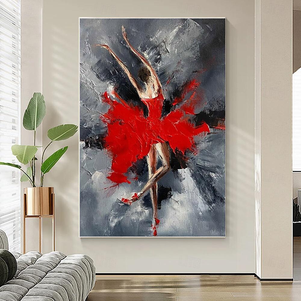 pictură în ulei pictată manual dreptunghi artă perete dansatoare abstractă pictură pe pânză decorarea casei decor cadru întins gata de agățat 2025 - $131.99 –P6
