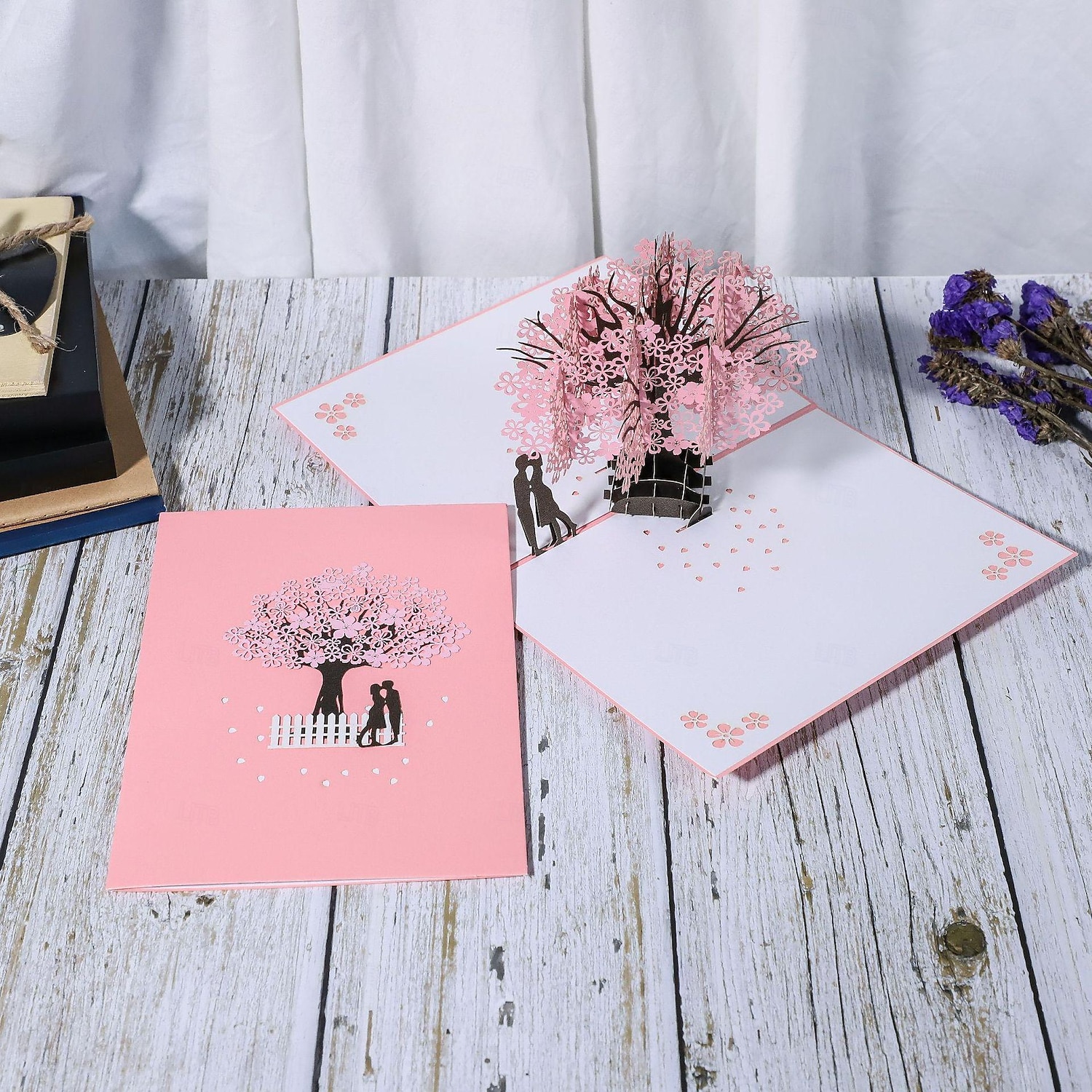 singolo albero di ciliegio in fiore carta 3D romantiche benedizioni di nozze sakura e auguri per la festa della mamma del 2025 a $10.99 –P3