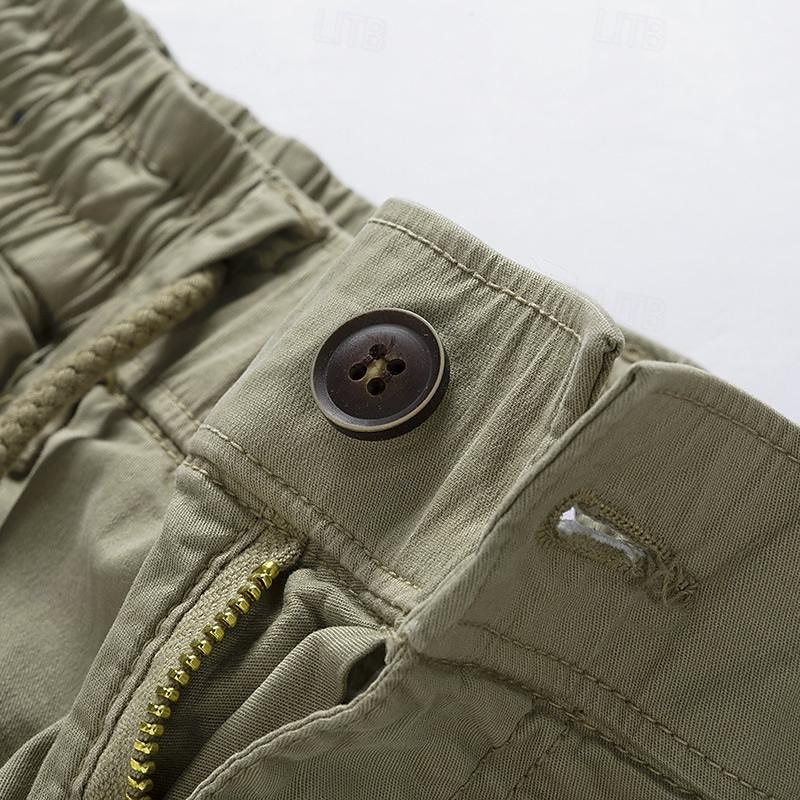 Men's Tactical Shorts Cargo Shorts Shorts Buttons Drawstring Elastic Waist Plain Wearable Short Outdoor Daily Going out Fashion Classic Black Army Green 2025 - $35.99 –P12