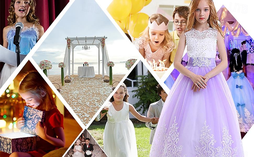 kinderkleidung Mädchen Blumenmädchen Kleid Kleid Ärmellos Hochzeit Party Schleife Elegant Vintage Spitze Tüll Maxi 4-13 Jahre Weiß Rosa Rote 2025 - €40.99 –P1