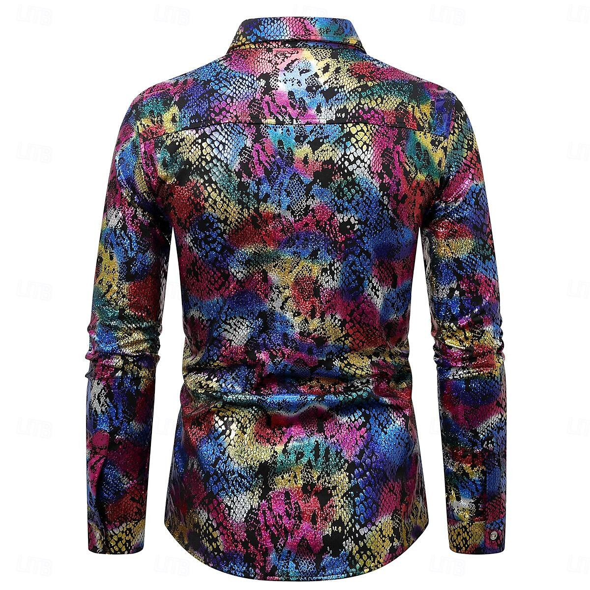 Disko 1980er Glänzend Metallisch Bluse / Hemd Maskerade Disco Herren Halloween Karneval Maskerade Leistung Veranstaltung / Fest Bühne Erwachsene Hemd Frühling & Sommer 2025 - $32.99 –P6