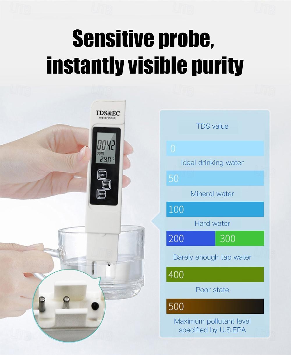 3v1 metr digitální tester kvality vody tds ec metr teploměr pero multifunkční digitální tester kvality vody pro měření teploty vody ppm tester tds metr digitální tester kvality vody 2025 - $13.99 –P2