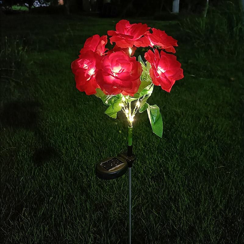 Lampe solaire à LED 7 têtes, simulation solaire, fleur de rose de la Saint-Valentin, lumière de jardin étanche, 42 LED, simulation de fleur, éclairage extérieur de cour, villa, parc, pelouse, allée, décoration de paysage, 1/2 pièces de 2025 ? $21.99 –P7