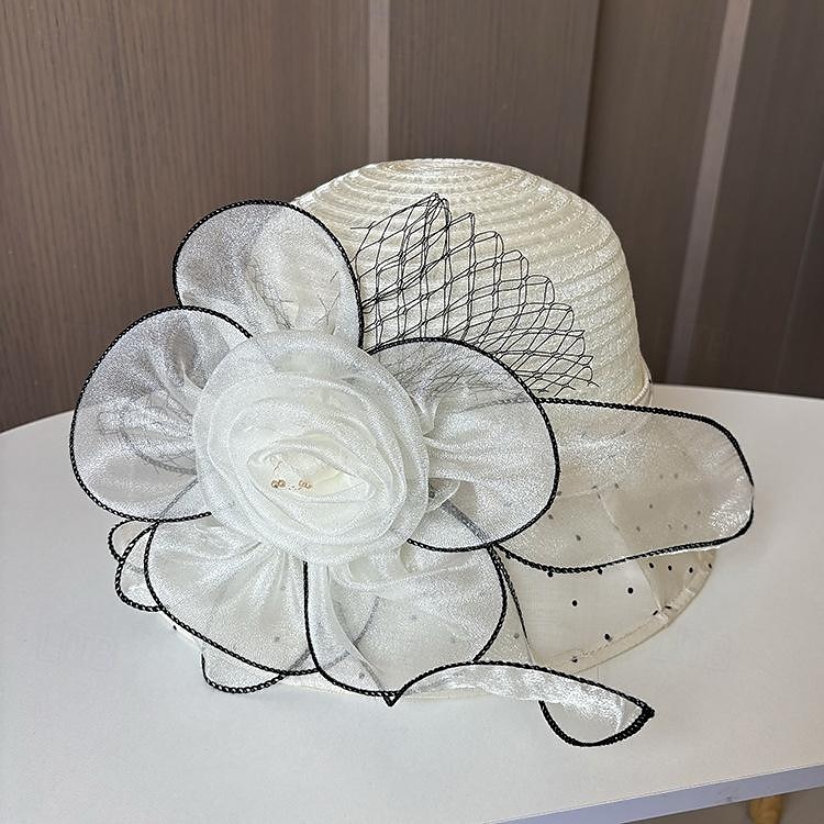 Kopfstück Organza Hochzeit Abendgesellschaft Elegant Hochzeit Mit Tüll Kopfschmuck Kopfbedeckung 2025 - $19.99 –P12