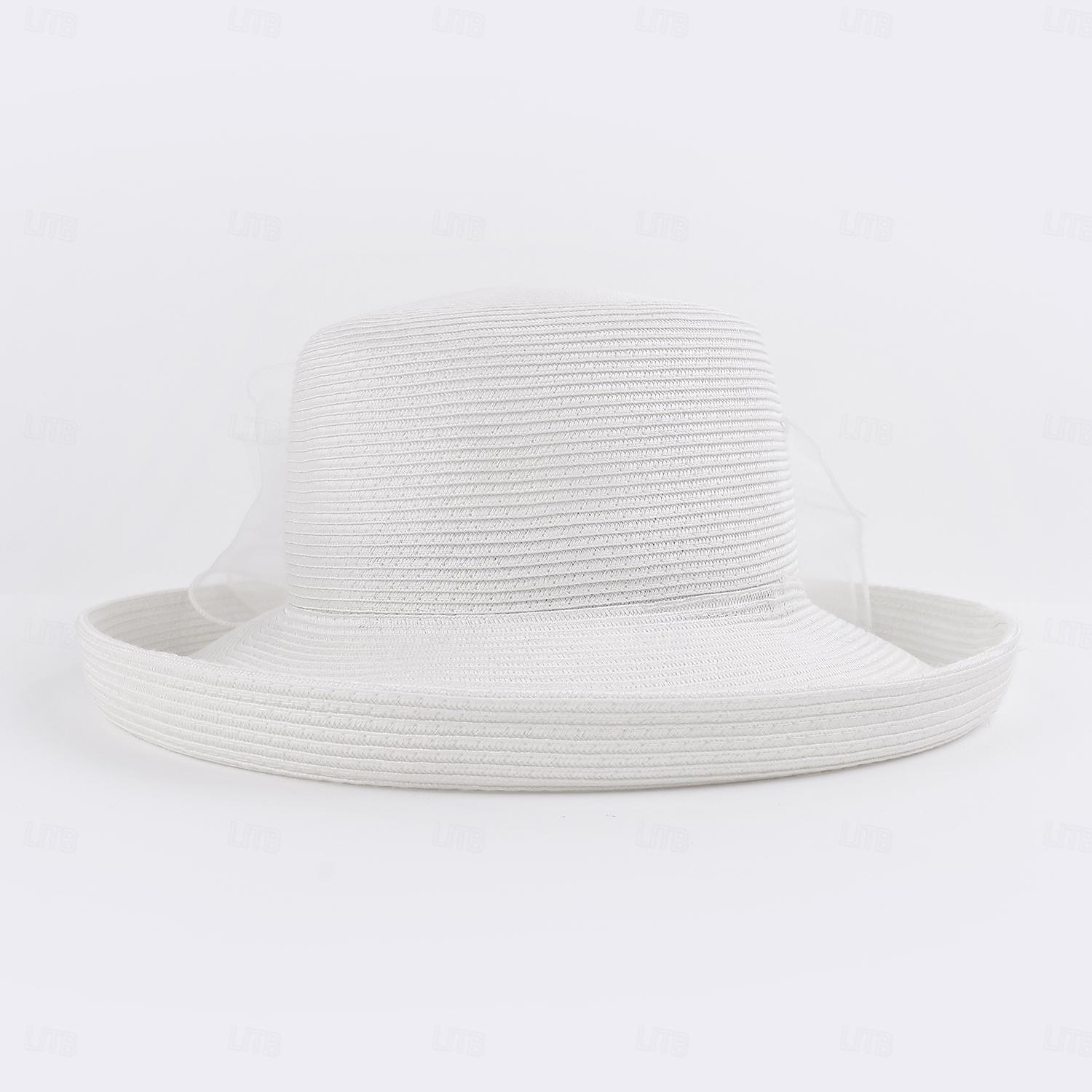 berretto Fibra Cappello a bombetta / cloche Cappelli da pescatore Cappello di paglia Matrimonio Tè Elegante Matrimonio Con Fiocco Colore Puro Copricapo Copricapo del 2025 a $32.99 –P2