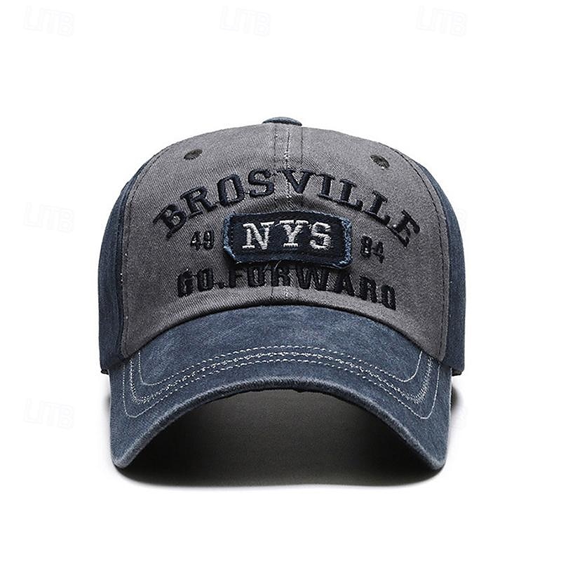 Per uomo Cappellino da baseball Cappello da sole Cappello da camionista Nero Blu Misto poliestere / cotone Con ricami Vintage Di tendenza Informale Strada Giornaliero Alfabetico Regolabile Crema del 2025 a $11.49 –P6