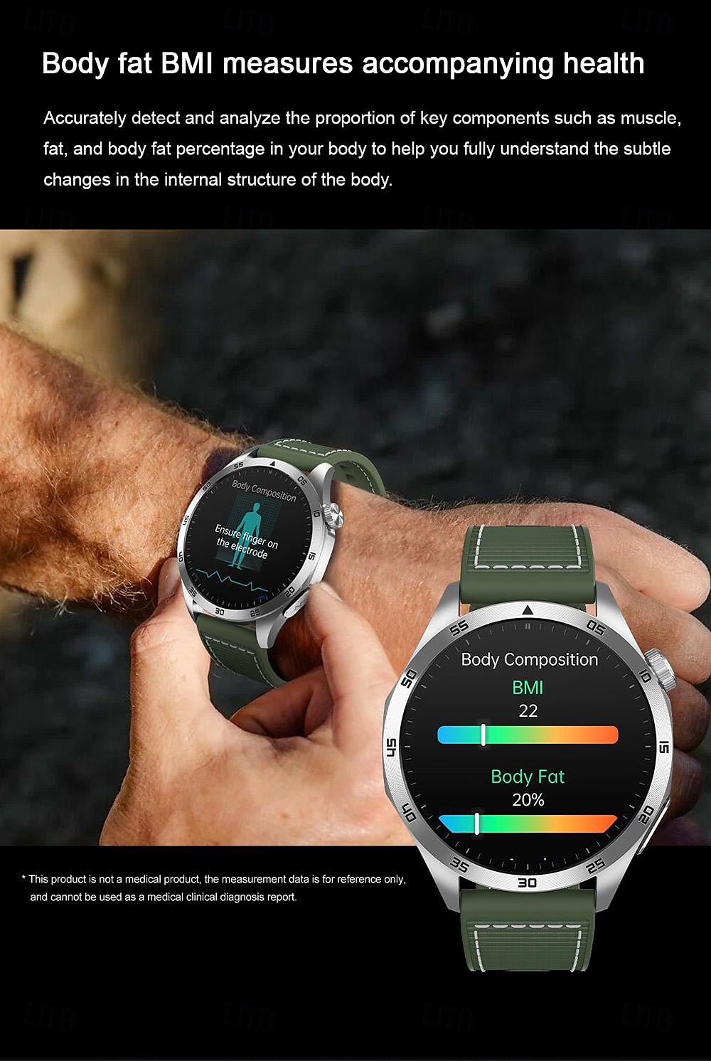 Smart Watch for Men - ECG, Blood Pressure, Body Temperature Monitoring, IP68 Waterproof Fitness Tracker 2025 - $69.99 –P16