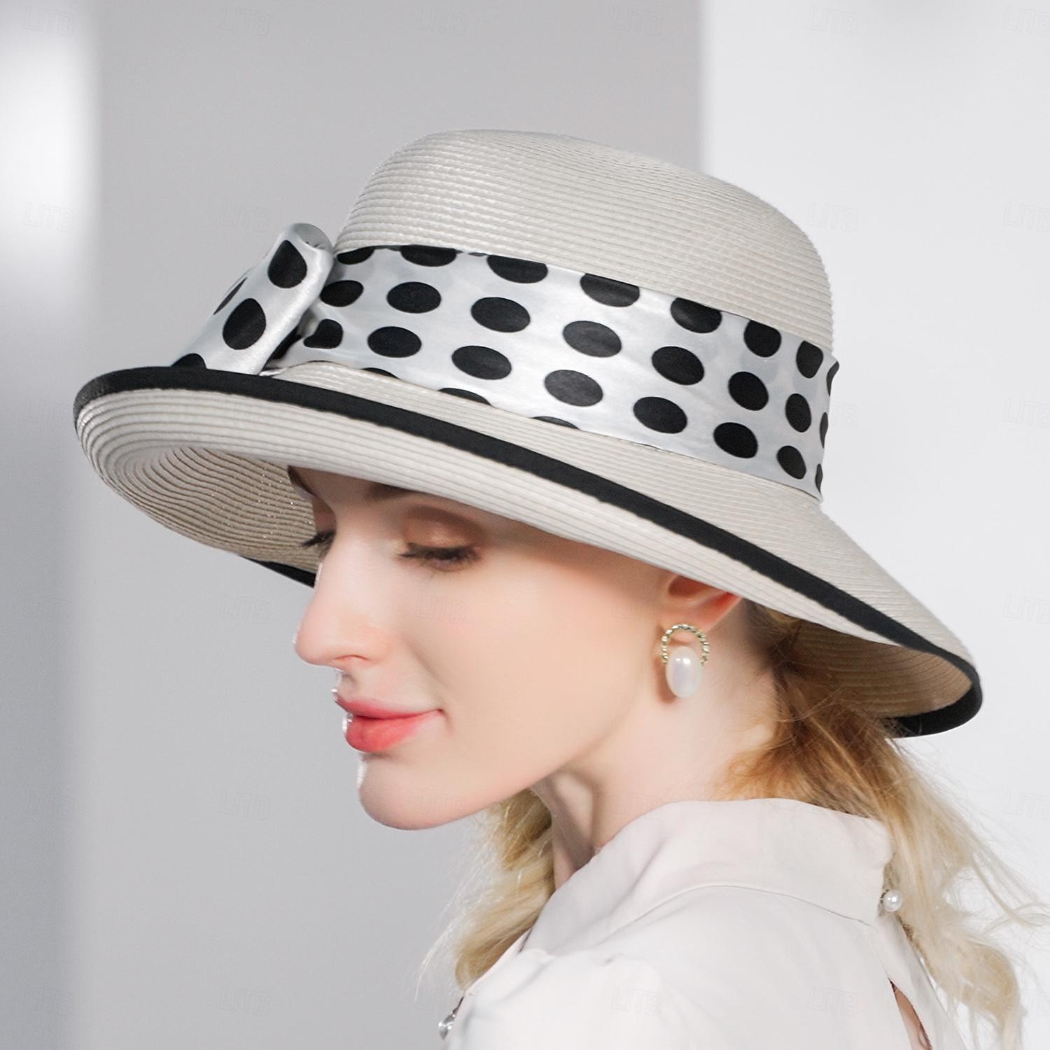 Hats Fiber Bucket Hat Floppy Hat Straw Hat Wedding Tea Party Elegant Wedding With Bowknot Ribbons Headpiece Headwear 2026 - $36.99 –P4
