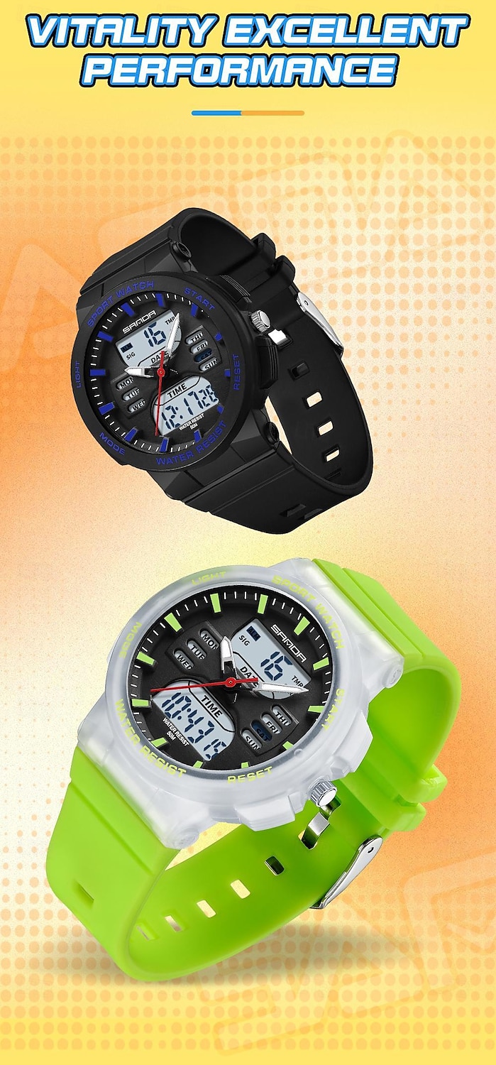 SANDA Men Digital Watch Fashion Casual Business Wristwatch Luminous Stopwatch Countdown Calendar TPU Watch 2025 - $28.99 –P11