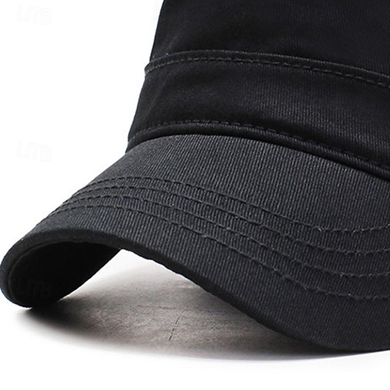 Homens Boina Chapéu de sol Chapéu de caminhoneiro Preto Azul Marinha Algodão Moda Casual Rua Diário Tecido Ajustável Filtro Solar Respirável de 2026 por $8.49 –P9
