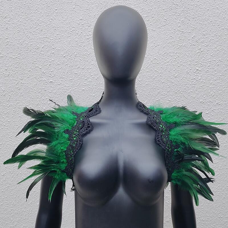 Punk & Gothic Masquerade Shawls Feather Cape Witch Feather Women's Fantasy Walpurgis Night Halloween Carnival Masquerade Performance Party / Evening Adults' Shawl 2025 - $20.99 –P9
