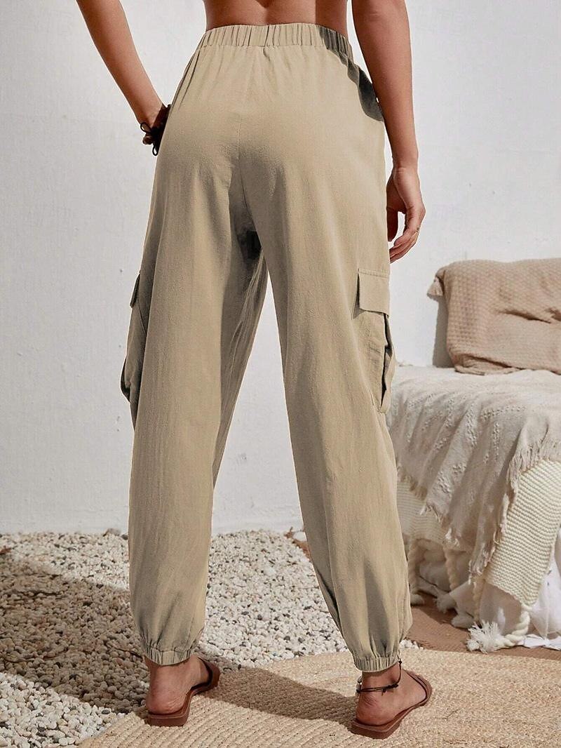 Dam Vanligt Byxor Harem byxor Mode Stylish Fullängd Hög midja Ensfärgat Gata Ledigt Dagligen Svart Rodnande Rosa Blå Kaki Sommar Vår Höst Vinter 2025 - $26.99 –P2