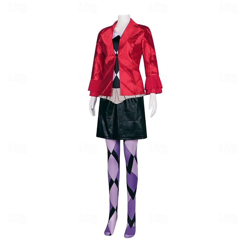 Joker: Folie à Deux Harley Quinn Skjørt Jakke Sokker og Strømpebukser Kostymer Film-Cosplay for Dame Voksen Halloween Karneval Maskerade Fritid / hverdag 2025 - $117.99 –P4