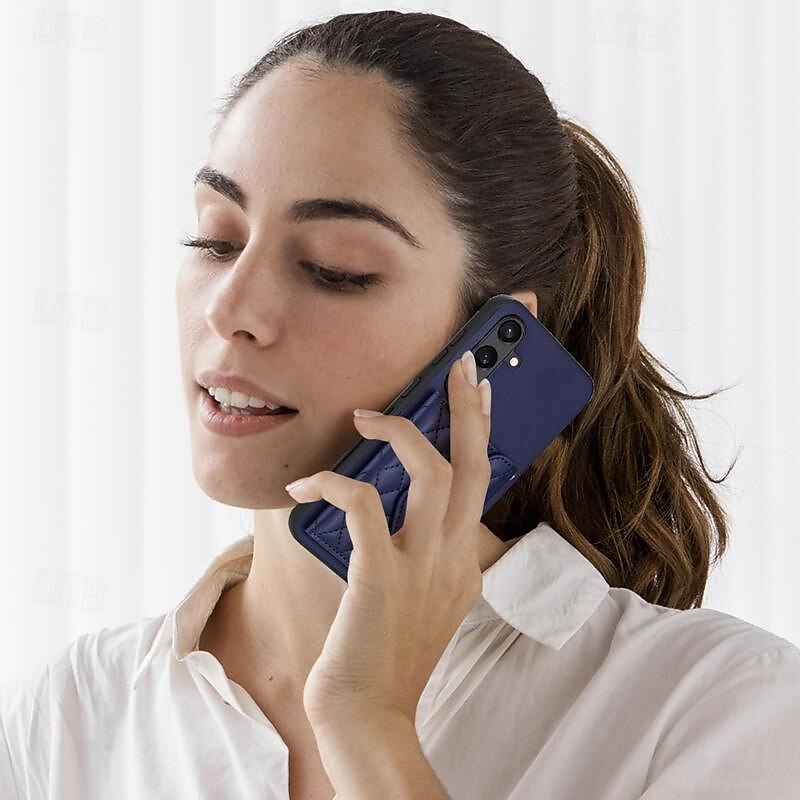 telefon fodral Till Samsung Galaxy S24 S23 S22 S21 Ultra Plus A55 A35 A25 A15 5G A54 A34 A14 A53 A33 A23 A13 S25 Ultra Skal med stativ med snodd Kortplats Kontor / företag TPU PU läder 2025 - $19.99 –P6