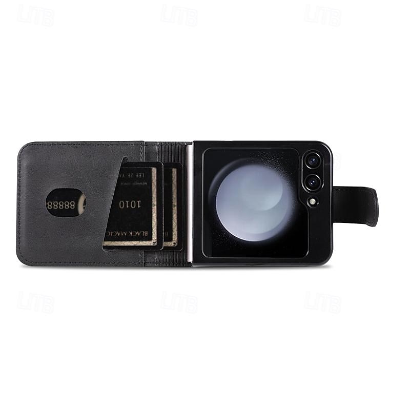 puhelin Etui Käyttötarkoitus Samsung Galaxy Z-kääntö 7 Z Flip 6 Z Flip 5 Z Flip 4 Z Flip 3 Läppäkotelo Koko vartalon suoja Korttipaikka Iskunkestävä Retro PC PU-nahka 2025 - $15.99 –P10