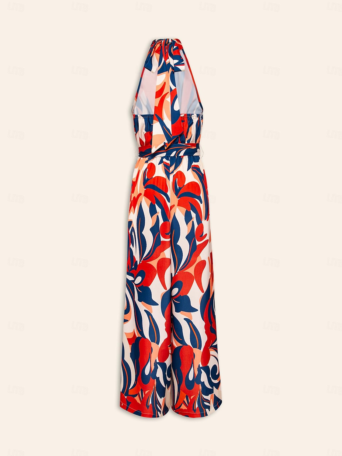 Satin Loose Floral Wide-leg Belted Jumpsuit 2025 - $67.99 –P8