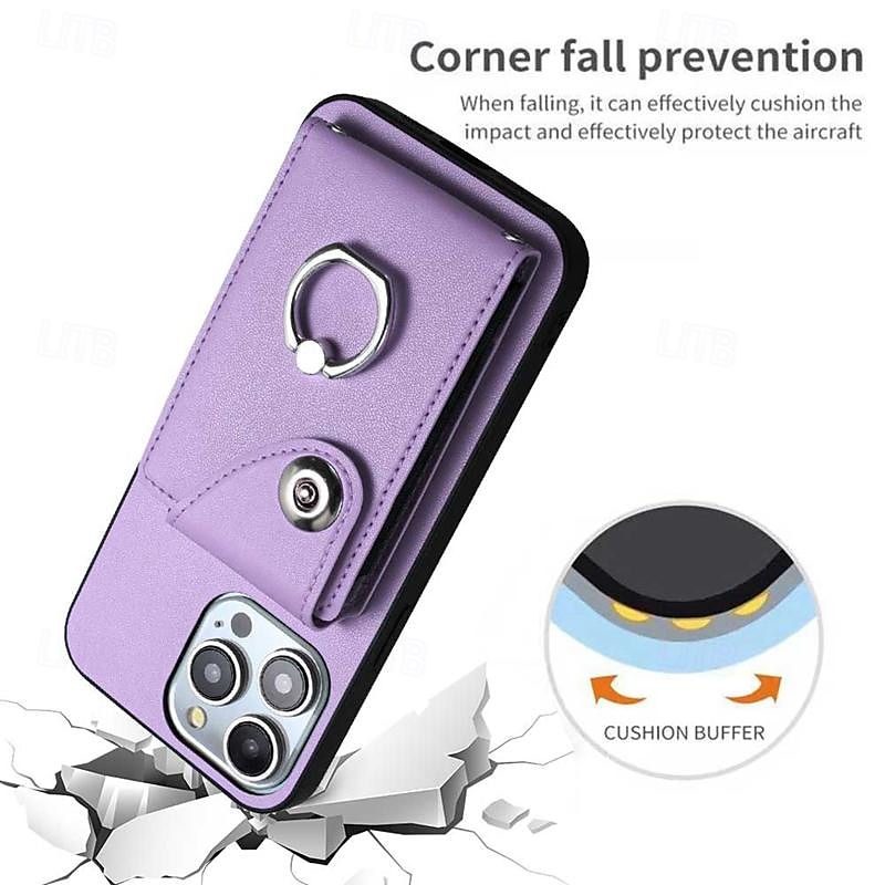 Phone Case For iPhone 16 iPhone 15 Pro Max Plus iPhone 14 13 12 11 Pro Max Plus Mini SE Back Cover with Stand Holder with Wrist Strap Card Slot Retro TPU PU Leather 2025 - $18.99 –P5