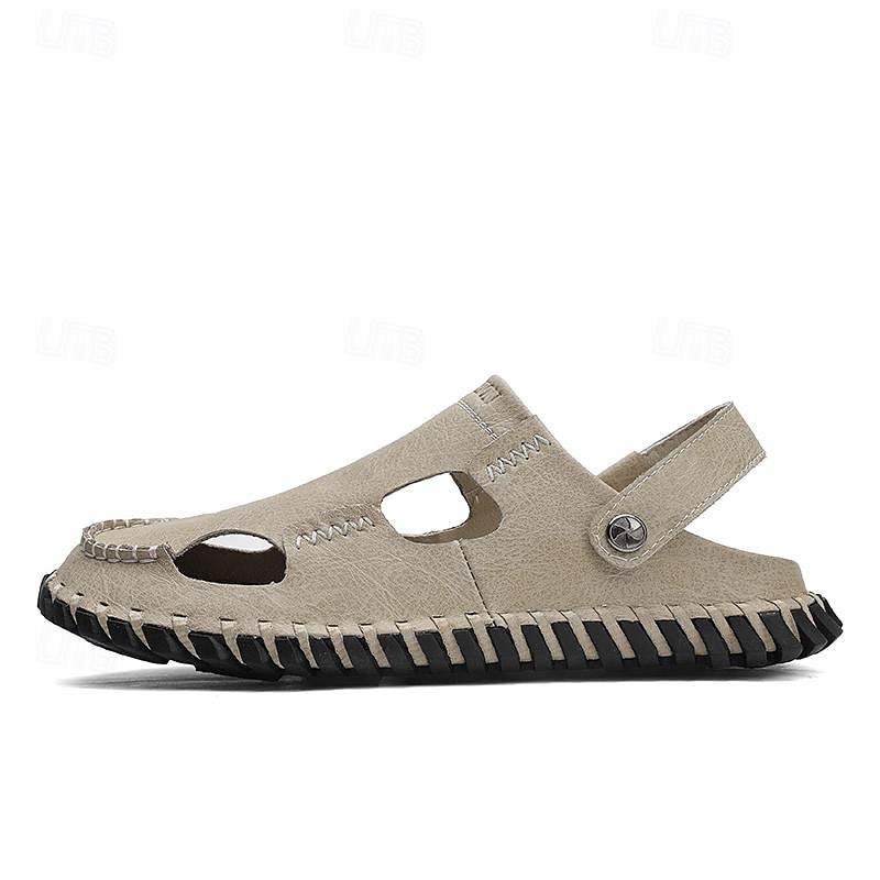 Homens Sandálias Sandálias rasas Sandálias De Moda Chinelos ao ar livre sapatos feitos à mão Caminhada Casual Estilo Praia Diário Escritório e Carreira Pele Napa Tecelagem voadora Respirável de 2025 por $54.99 -P3