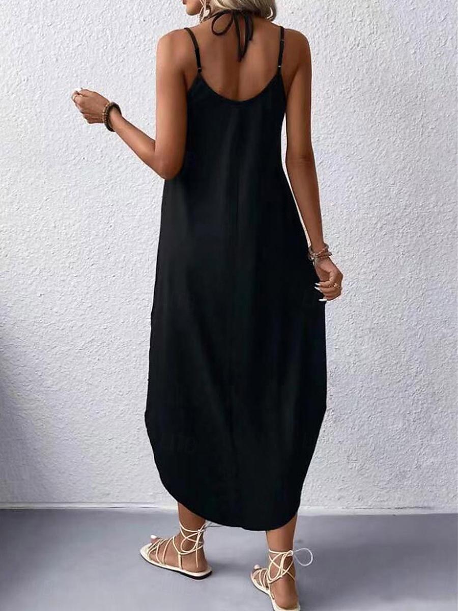 Pentru femei Rochie Maxi Rochie neagra Rochie casual Rochie de Cocktail Rochie formala Șic Stradă Maxi Casual Vacanță Stradă Concediu Fit regulat Fără manșon Cu Bretele Negru Roșu Vin Bleumarin Verde 2026 - $28.99 –P2