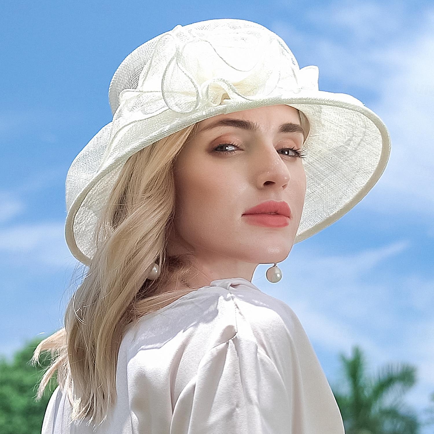 Palarie In Pălărie Vară Clop Palarie de soare Nuntă Petrecere ceai Elegant Nuntă Cu Culoare Pură Partea Dantela Diadema Articole Pentru Cap 2026 - $74.99 –P12
