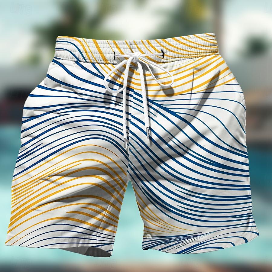 Męskie Wzór geometryczny Kolorowy Tenké Szorty kąpielowe Spodenki surfingowe Kąpielówki Średni Talia Hawajskie Codzienny Święto Plaża Ściągana na sznurek z siateczkową podszewką Elastyczny pas 2025 - $17.99 –P5