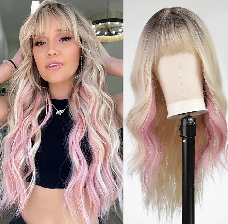 Auburn Blonde Brown Light Brown Pink Wigs for Women Long Auburn Red Wig with Bangs Layered Wigs for Women Red Wigs Auburn Hair Wigs for Women Cosplay Wigs 2025 - $20.99 –P9