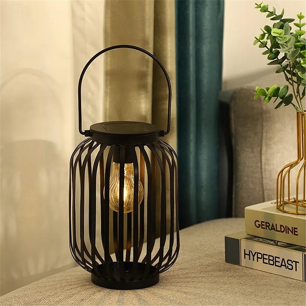 Solar Iron Lantern Outdoor Courtyard Garden Landscape Lantern Decorative Light Waterproof Handheld Hollow Tungsten Wire Lamp 1PC 2025 - $66.99 –P7
