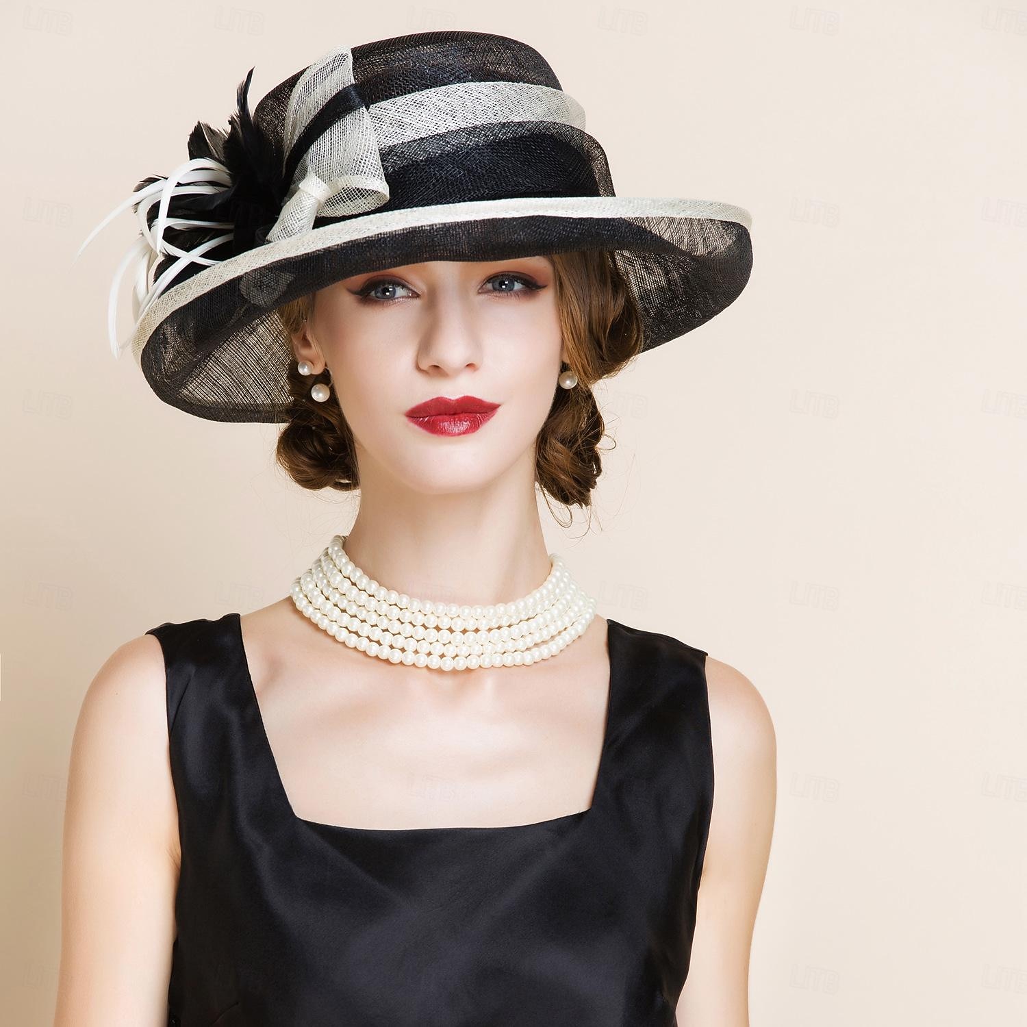 Chapéu Vintage Retro dos anos 1950 Chapéu para Mulheres Dia dos Namorados Derby Ascot Festival de Corrida de Cavalos Chapéu para Adultos Todas as Estações de 2026 por $91.99 –P11