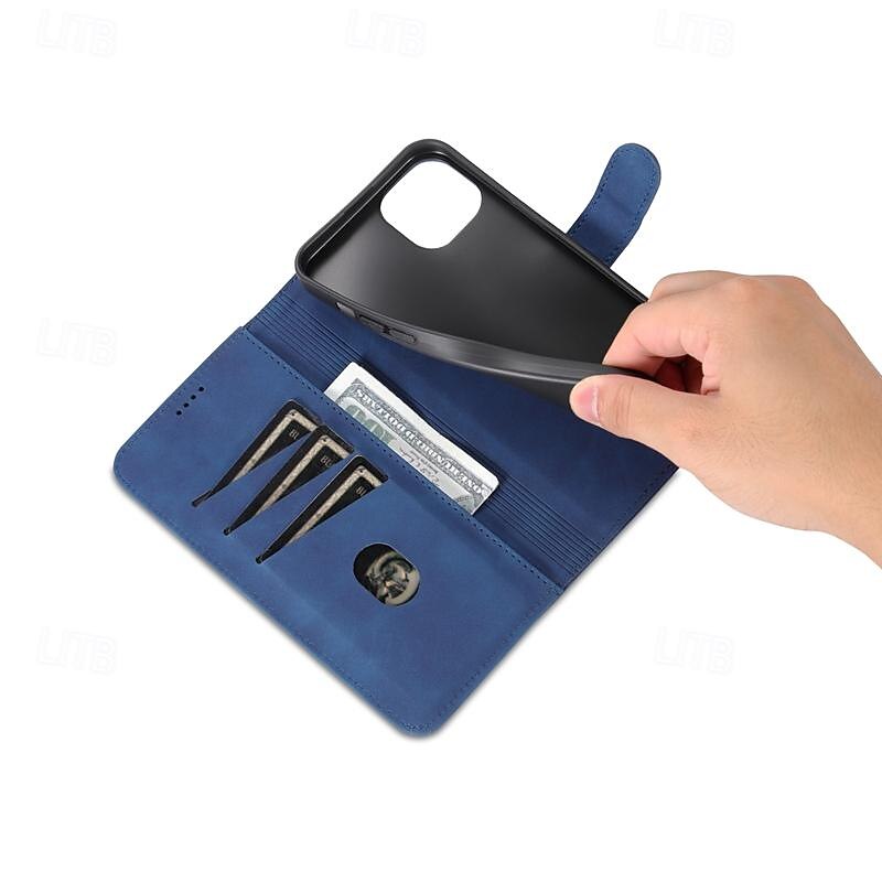 Phone Case For iPhone 16 15 14 Pro Max Plus 13 12 11 Pro Max Mini Wallet Case Full Body Protective Kickstand Card Slot Retro TPU PU Leather 2025 - $10.99 –P10