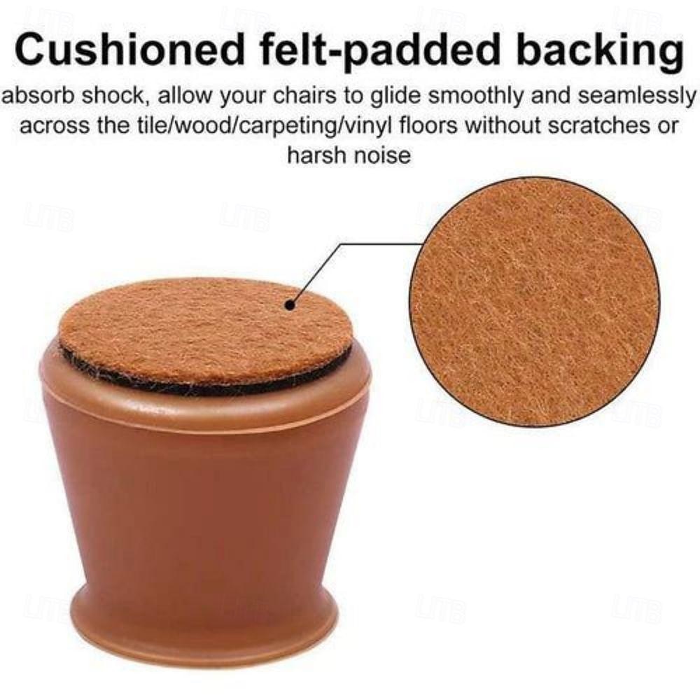 Möbelbeinkappen, Silikon-Stuhlbeinabdeckungen mit verdickten Filzgleitern: geräuschloser Möbelfußschutz für Tische, Stühle, Hocker 2026 - $13.49 –P10