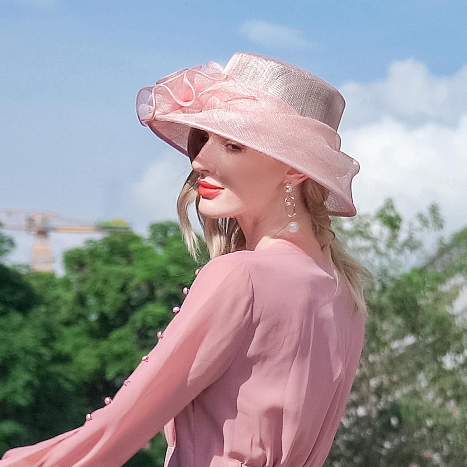 Palarie In Pălărie Vară Clop Palarie de soare Nuntă Petrecere ceai Elegant Nuntă Cu Culoare Pură Partea Dantela Diadema Articole Pentru Cap 2026 - $74.99 –P3
