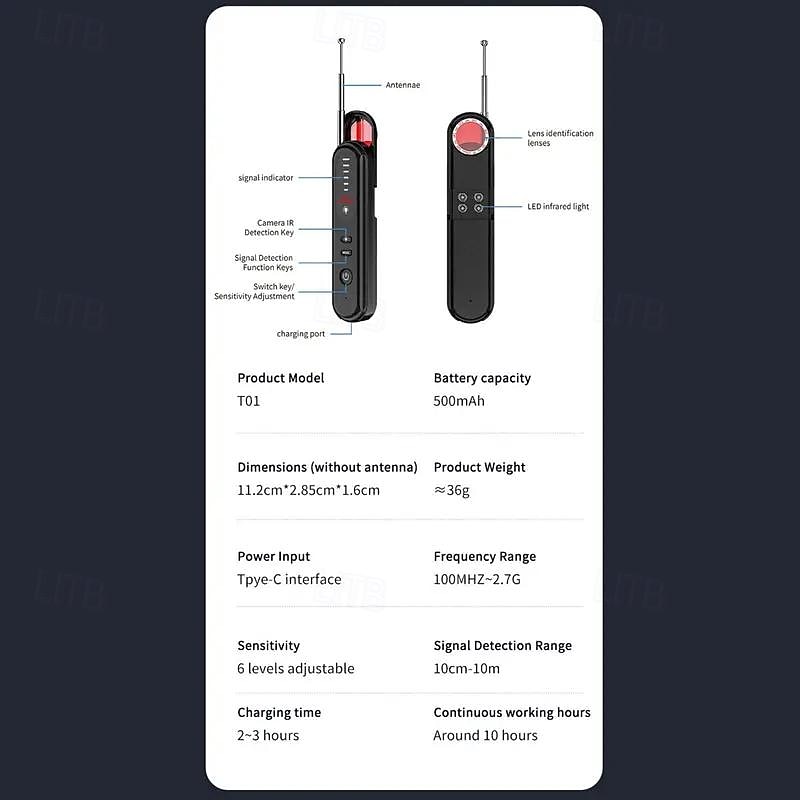 Hidden Camera Detectors Mini Anti-Spy Camera Detector TrackerIntelligent Signal Scanner Device For Hotel Apartment 2025 - $47.99 –P12