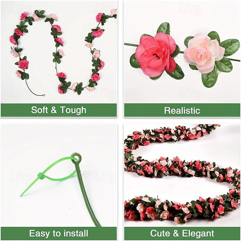 Elegant Wedding Party Reception Artificial Rose Flower String Lights with Remote Control - 30 LEDs, 8 Modes Battery Operated for Valentine's Day Decor 2025 - $12.99 –P10