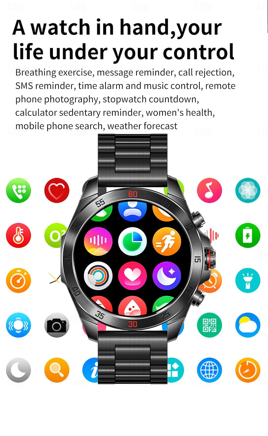 2025年 LOKMAT COMET PLUS スマートウォッチ 1.43 インチ スマート·ウォッチ ブルートゥース 歩数計 着信通知 アクティビティトラッカー と互換性があります Android iOS 女性 男性 長時間スタンバイ ハンドフリーコール 防水 IP68 54mmウォッチケース  コレクション – $72.99 –P14