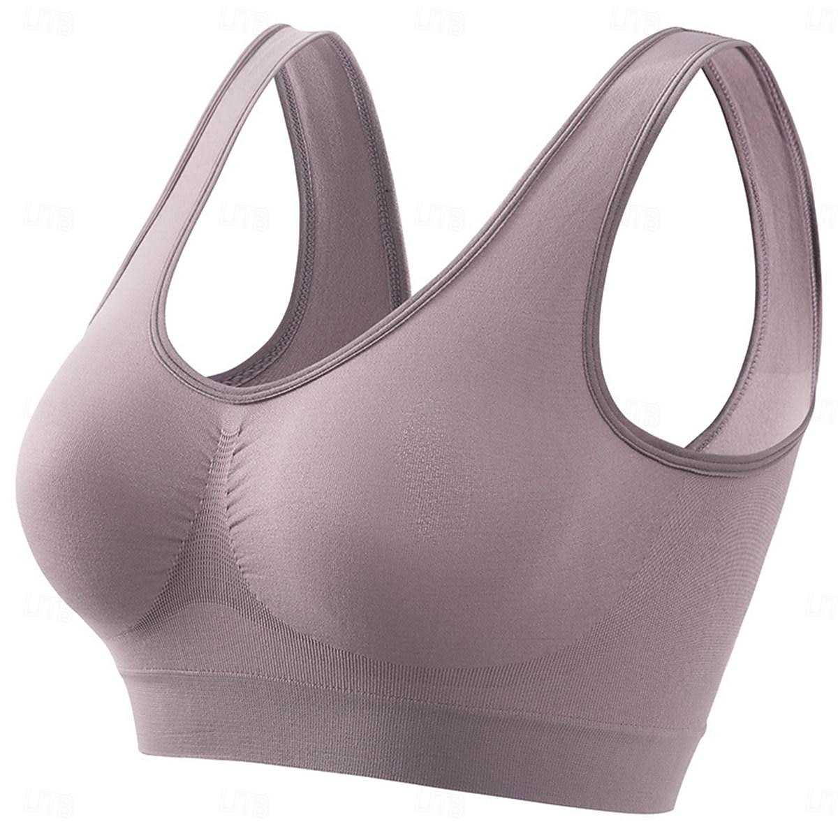 Top feminino cor pura esporte básico academias em casa nylon respirável v aro sem mangas sutiã almofadas no peito verão primavera roupas para casa de 2026 por $14.49 –P4