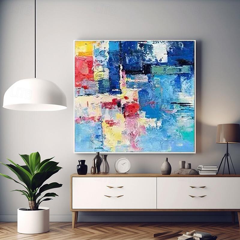 grote wandkunst origineel met de hand geschilderd eigentijds abstract schilderij horizontaal verticaal enorm formaat kunst helder kleurrijk canvas kunst voor thuis kamerdecoratie 2025 - $108.99 –P5
