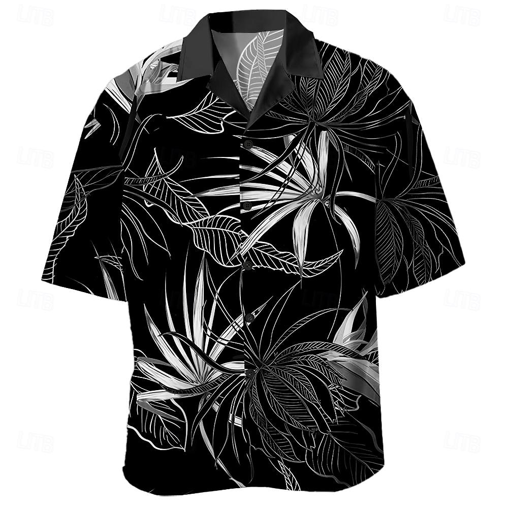 Bărbați Tropical Frunza de palmier Plante tropicale Cămașă Cămașă hawaiană Cămașă Aloha Manșon scurt Cămașă Răsfrânt Hawaiană Stațiune Casual Hawaiian Concediu Galben Albastru piscină Maro S M L 2026 - $23.99 –P6