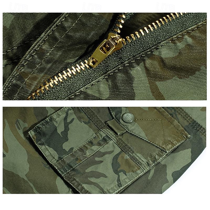 Men's Tactical Shorts Cargo Shorts Shorts Button Multi Pocket Plain Wearable Short Outdoor Daily Going out Fashion Classic Army Green Khaki 2026 - $25.99 –P5