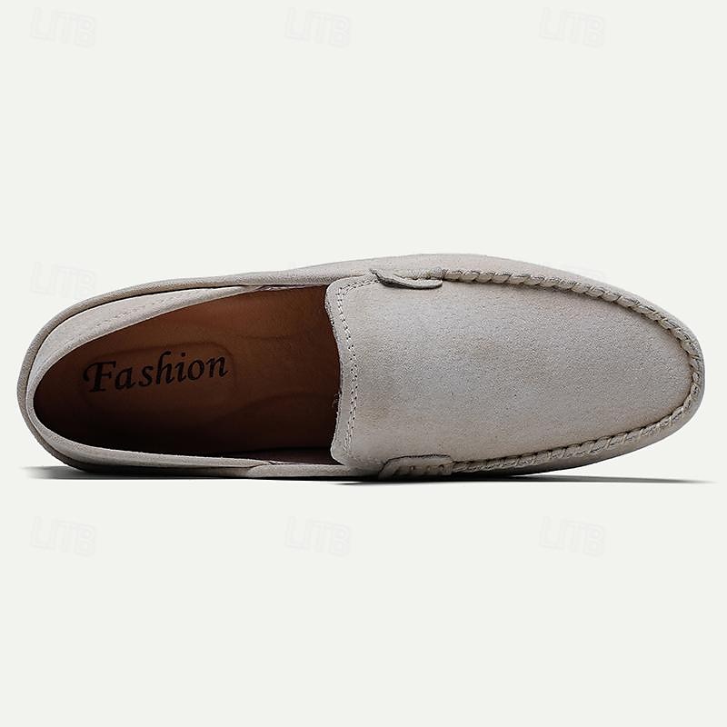 pánské béžové semišové mokasíny – lehké neformální slip-on boty s měkkou podrážkou pro každodenní pohodlí 2025 - $59.99 –P2