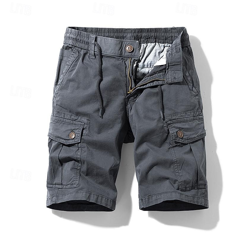Men's Tactical Shorts Cargo Shorts Shorts Buttons Drawstring Elastic Waist Plain Wearable Short Outdoor Daily Going out Fashion Classic Black Army Green 2025 - $35.99 –P3