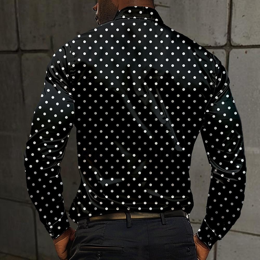 Men's Satin Shirt Dress Shirt Button Up Shirt Polka Dot Vacation Daily Black Blue Long Sleeve Turndown Summer Spring Clothing Apparel Buttons 2026 - $29.99 –P2