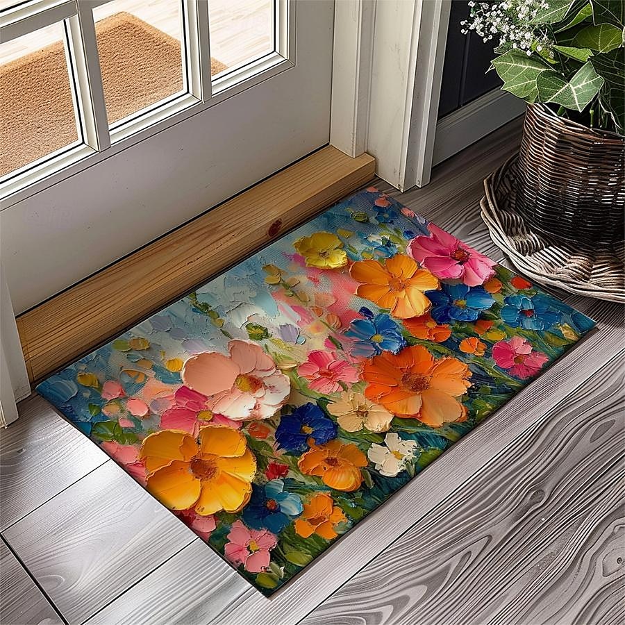 Wedding Oil Painting Flowers Doormat Non-Slip Oil Proof Rug Indoor Outdoor Mat Bedroom Decor Bathroom Mat Entrance Rug Door Mat 2025 - $16.99 –P3