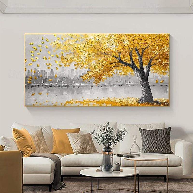 3D gold oil painting Hand Painted Canvas gold  Flower Art painting hand painted Abstract Landscape Texture gold tree Oil Painting Tree Planting wall Painting Bedside Painting Bedroom Art Spring decor 2026 - $88.99 –P3