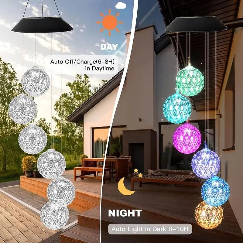 Solar Wind Chime Light Outdoor Waterproof Color Changing Garden Lights Holiday Decor Memorial Windchimes Wind Catcher Gifts Hanging Decor for Home Garden Patio Yard Porch 1PC 2026 - $23.99 –P17