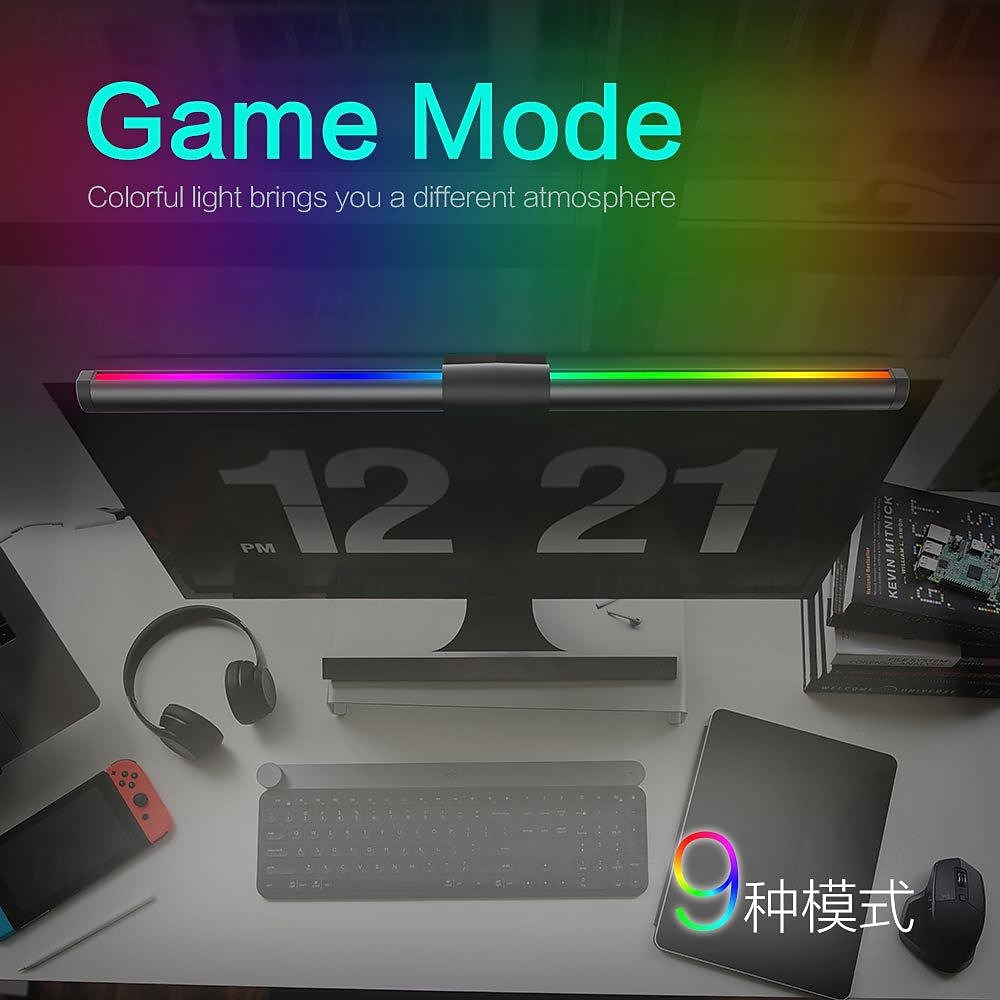 lumina monitorului lumina pentru jocuri cu usb lumina de interior cu LED pentru computer, lumina ambientala rgb fantasy color, control tactil reglare continua, protejeaza-ti ochii, economiseste 2025 - $40.99 –P1