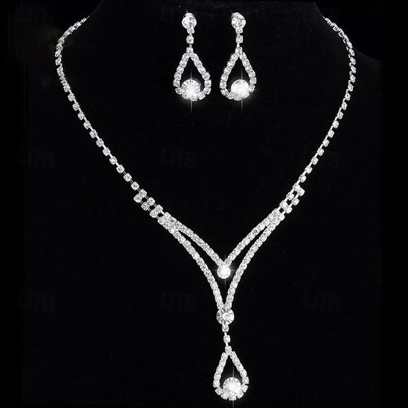 un parure de bijoux de mariée 1 Alliage Boucles d'oreilles Collier Femmes Luxe Mignon Joie Géométrique Parure de Bijoux Pour Soirée de 2025 ? $32.99 –P5