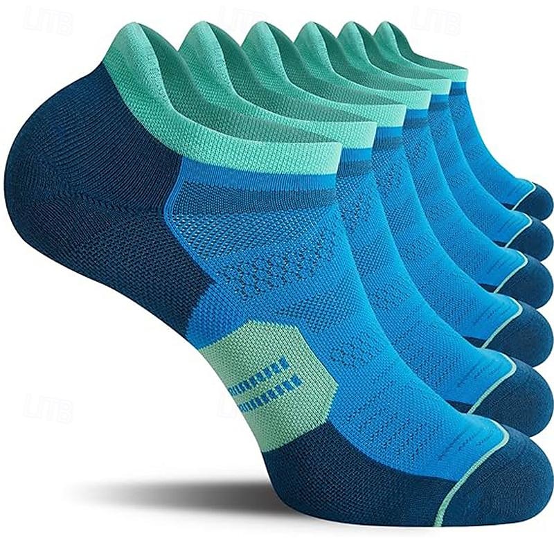 Hombre Paquete de 6 Paquetes múltiples Calcetín Calcetines hasta el Tibio Calcetines Cortos Calcetines para correr Calcetines informales Negro Blanco Color Bloque de color Deporte Diario Vacaciones 2025 - $8.99 –P6